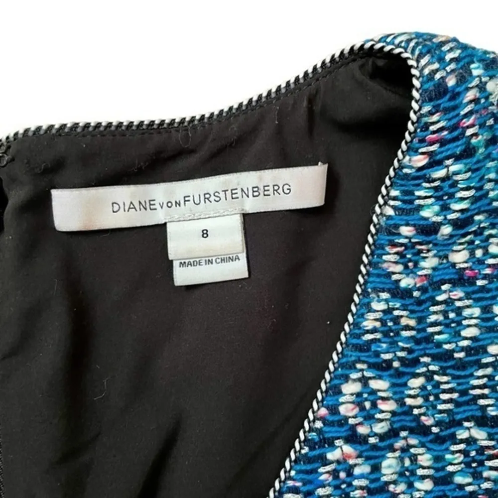 Leelou Blue Tweed Shift Dress - Image 5