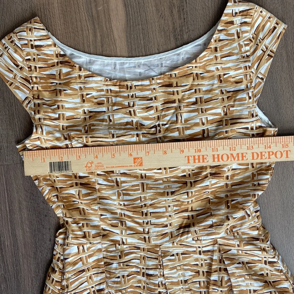 Kate Spade Womens Basket Weave Print Poplin Mini A Line Dress Brown Size 0 - Image 10