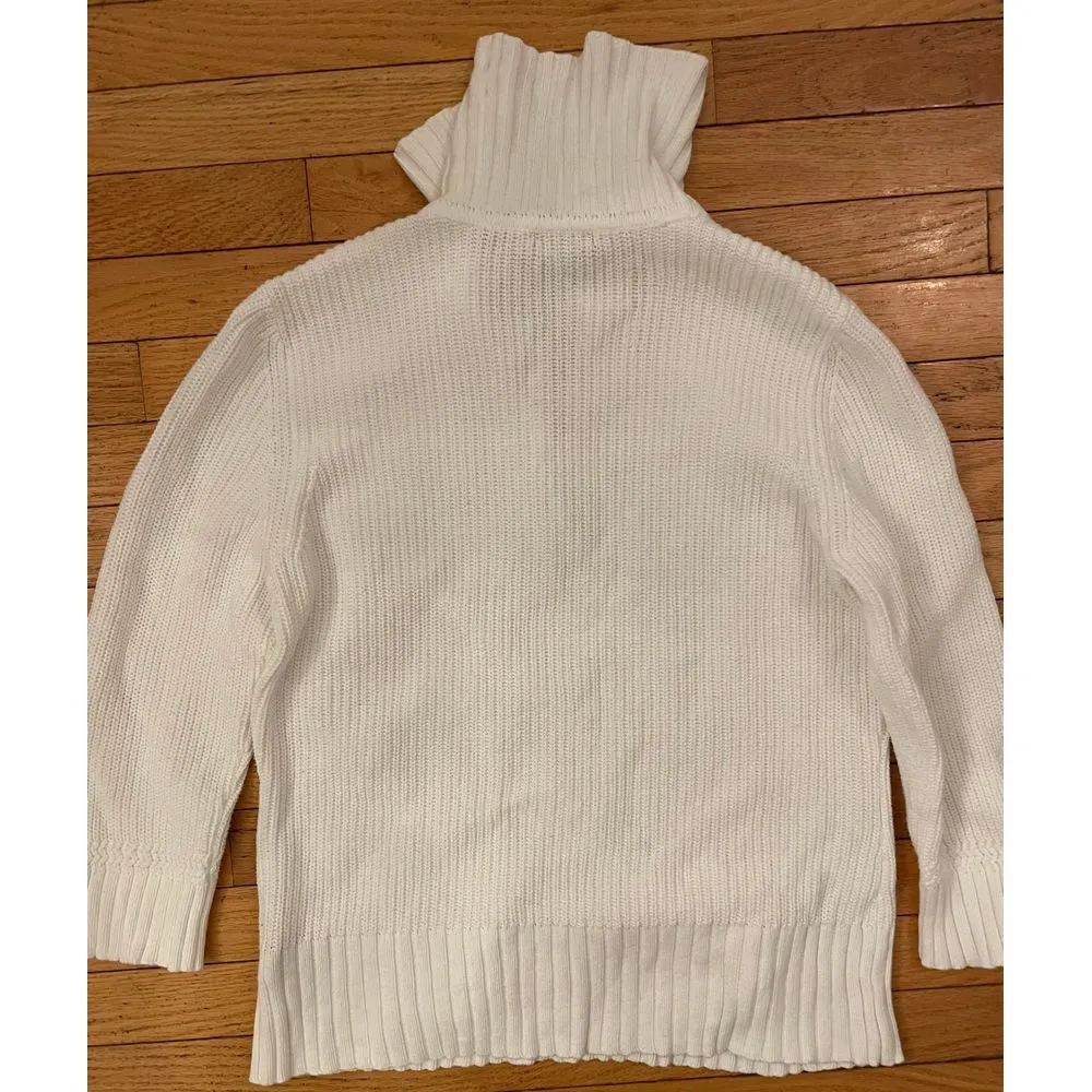 Vintage Ralph Lauren Jeans Company Women's White Pullover Sweater Cotton large - Image 5