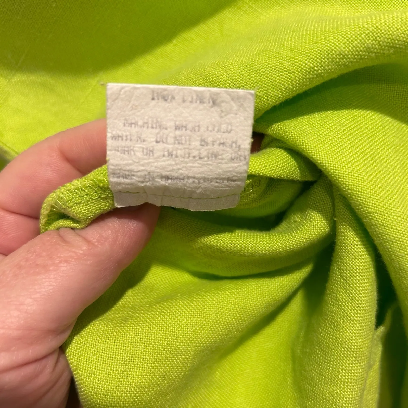 VTG Jam's World Womens Lime Green Linen Sleeveless Tank Dress Size L Beach 90's Size L - Image 5