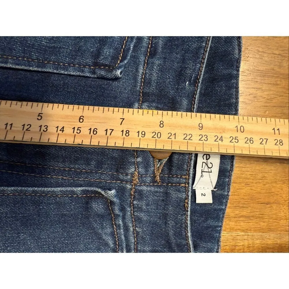 Rue 21 Blue Denim Boot cut Cargo stretch Retro 90s JEANS Womens Size 2 - Image 7