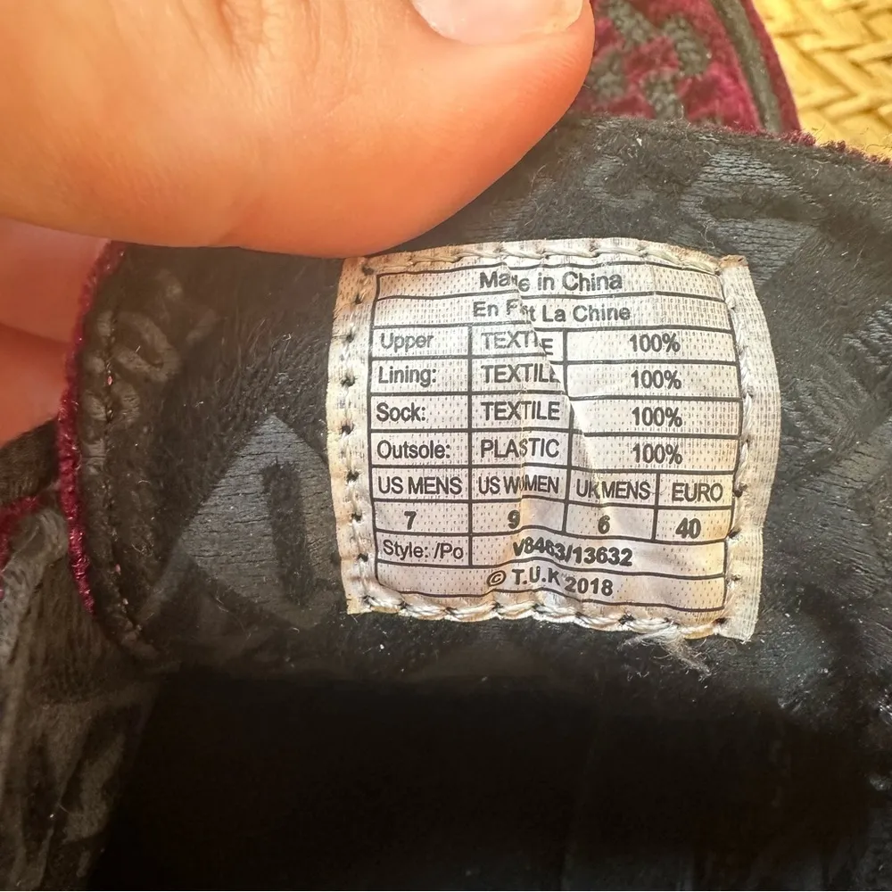 T.U.K Burgundy Velvet Viva Mondo Creeper Womens 9 Red - Image 10