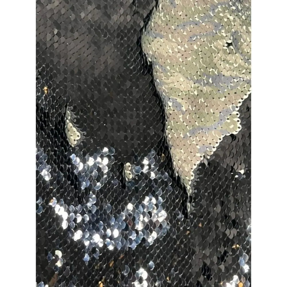 Free People Camo Reversible-Sequin Mini Skirt Black Gray-Green Size 0 NWT - Image 6