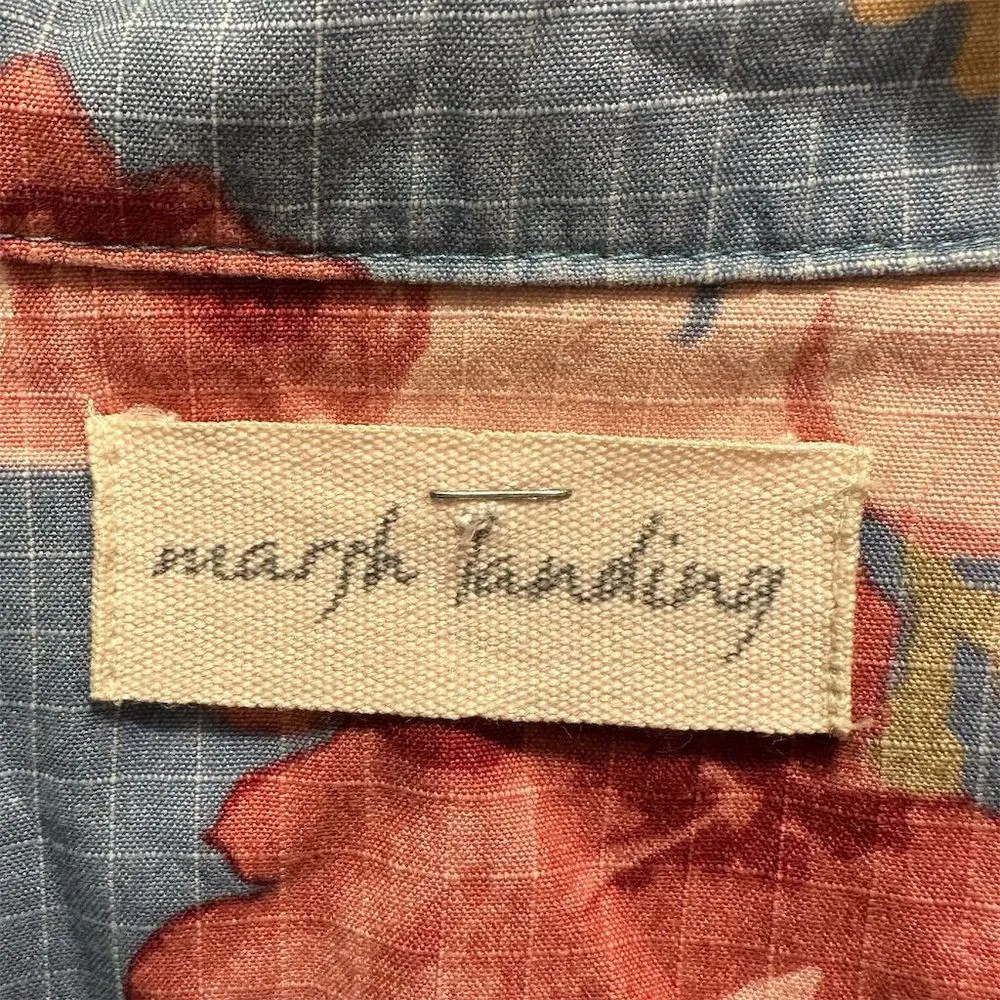 Marsh Landing Women Blue Floral Button Front Light Jacket Large Spring Bloomcore - Image 3