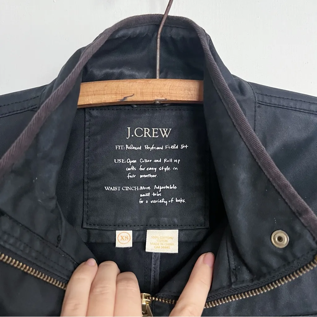 J Crew • Downtown Field Jacket waxed cotton canvas black military utility cargo - Image 6
