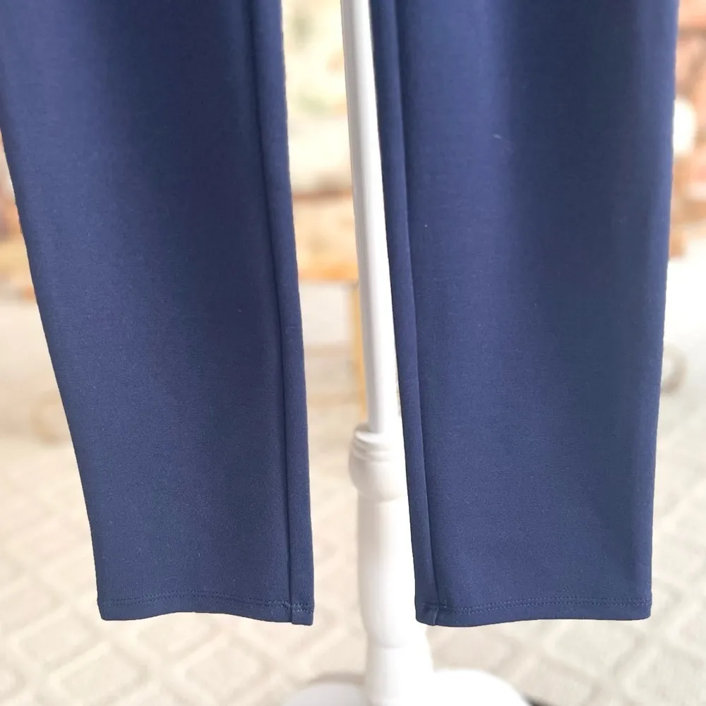 WHBM Leggings Blue Ponte Knit M Everyday Business Casual Stretch Travel Dressy - Image 7