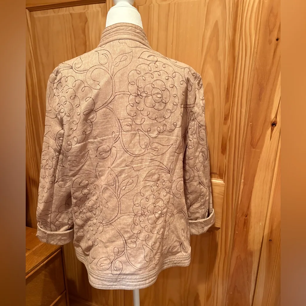 Requirements Beige Embroidered Utility Jacket - Image 2