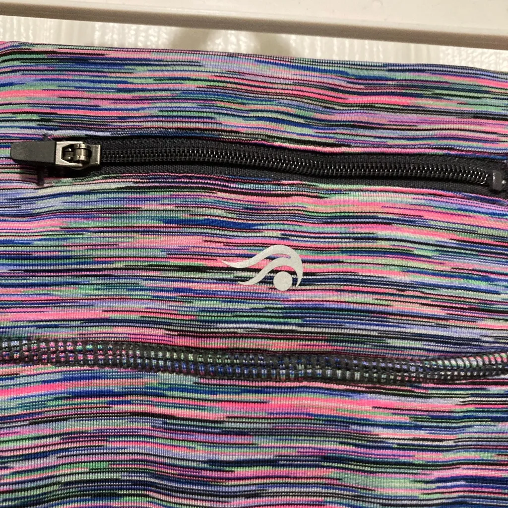 Ideology Black Multicolor Striped Athletic Skorts - Image 4