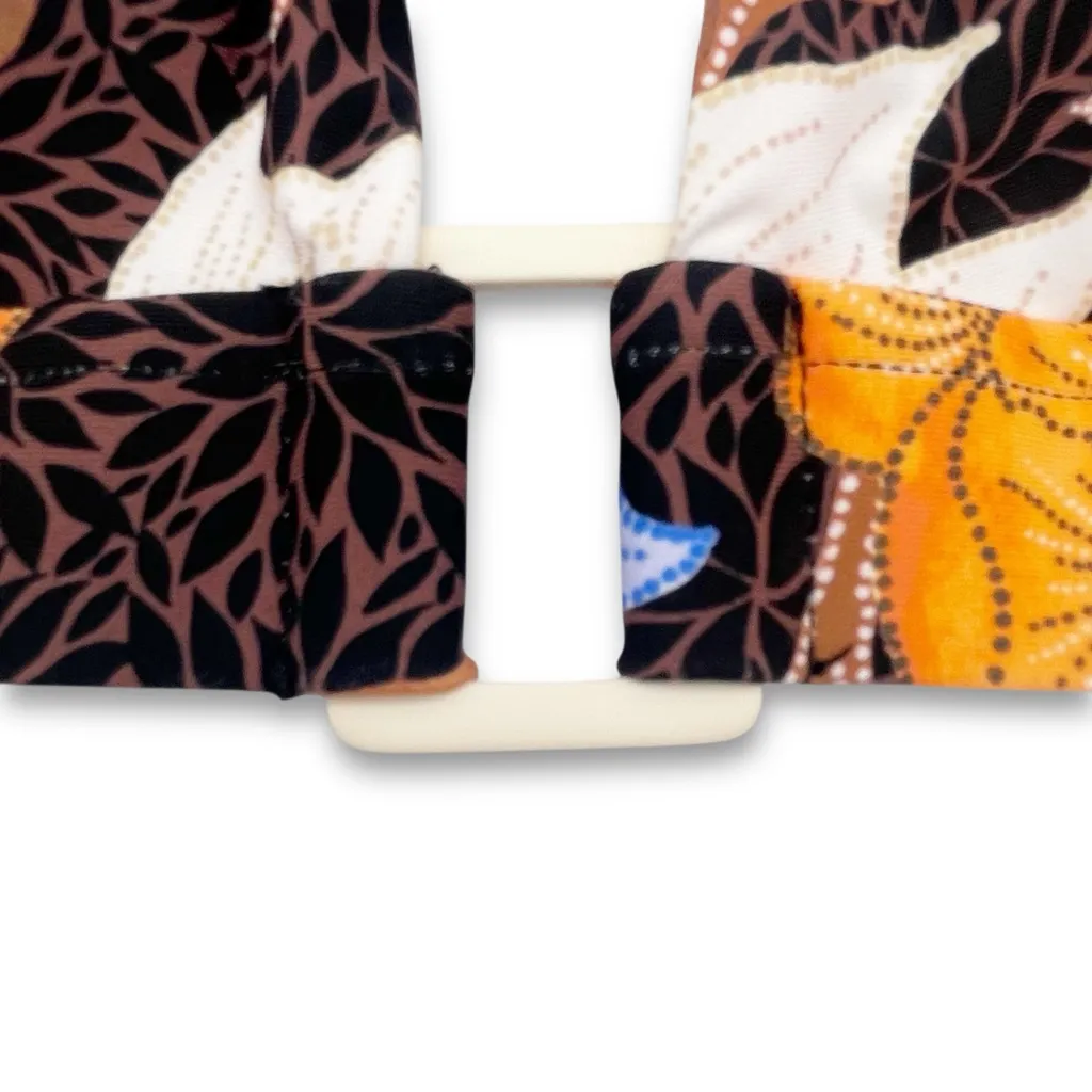 NWT Seafolly Boheme Longline Triangle Bikini Top Size 4 US Black Floral Bohemian - Image 5