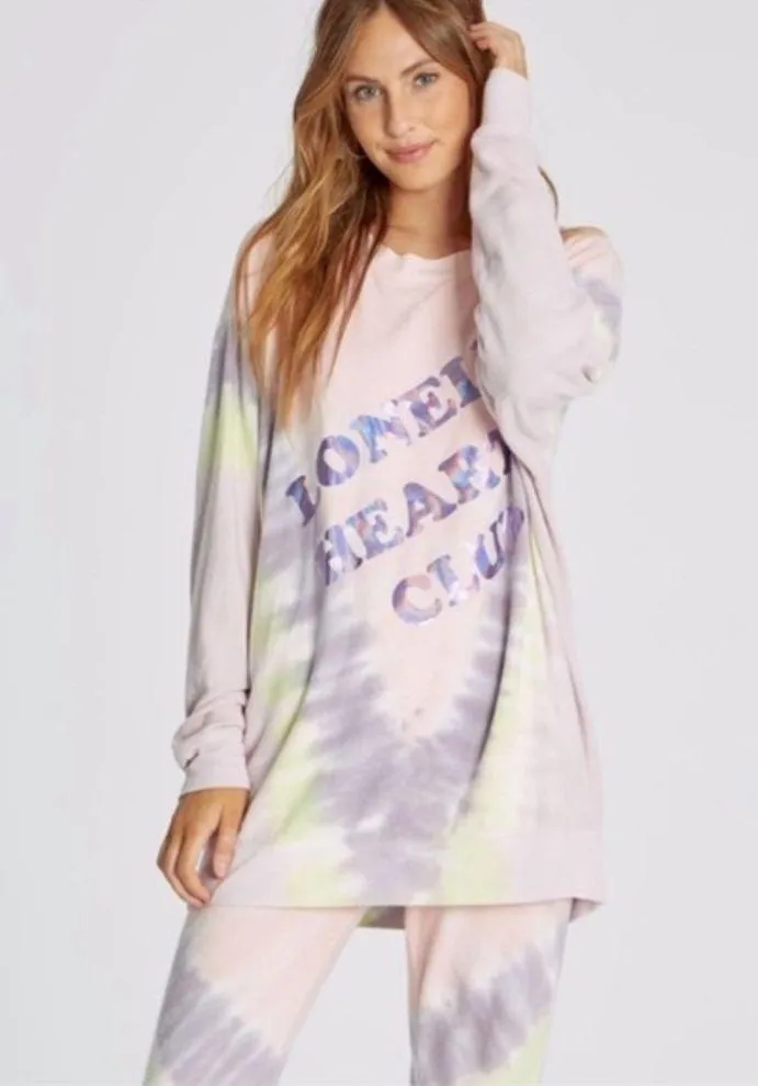 NWT Wildfox Lonely Hearts Club Roadtrip Holographic Tie Dye Sweatshirt - Image 2