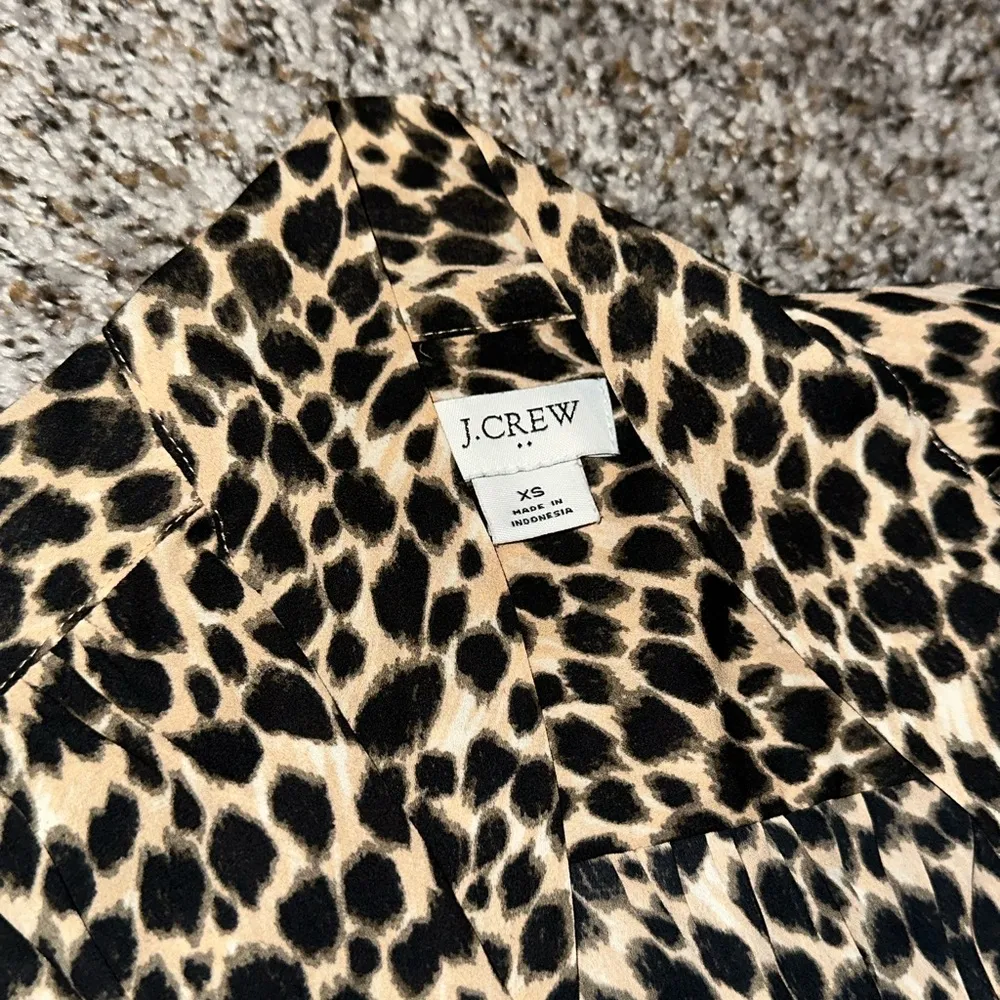 J Crew Cheetah Leopard Animal Print Button Up Blouse - Image 3