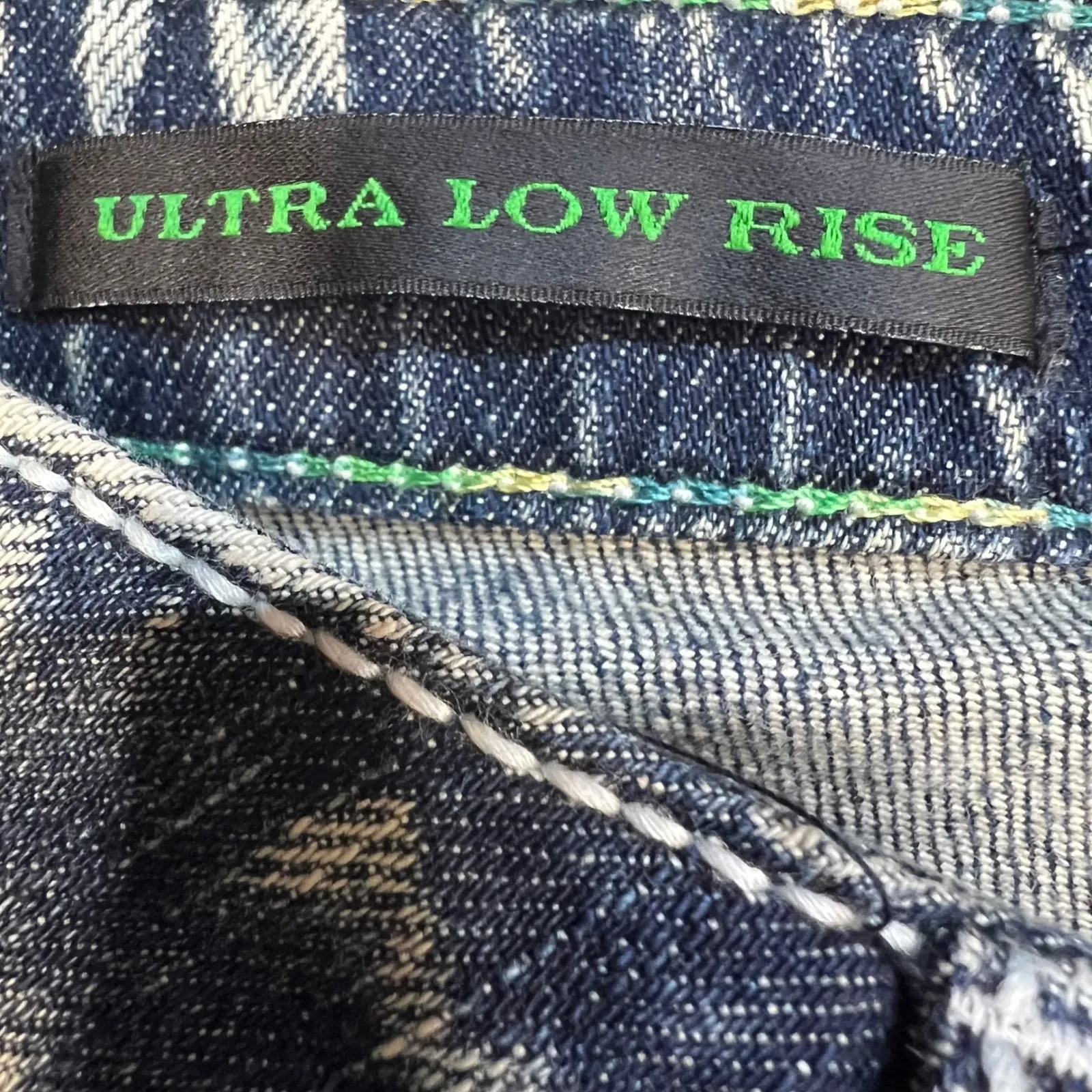 Vintage Rock 47 by Wrangler Ultra Low Rise Bootcut Jeans 3X36 Y2K Western Blue Size 2 - Image 10