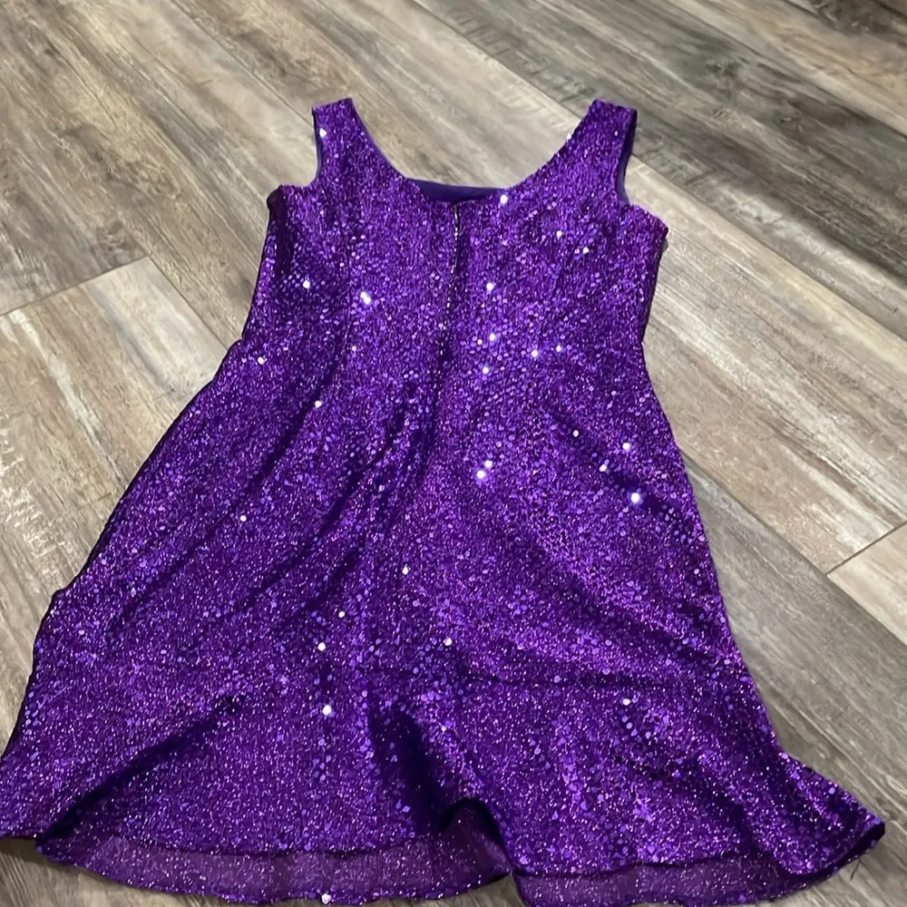 Vintage Gunne Sax by Jessica McClintock purple sparkle Dress 3/4 - Image 6