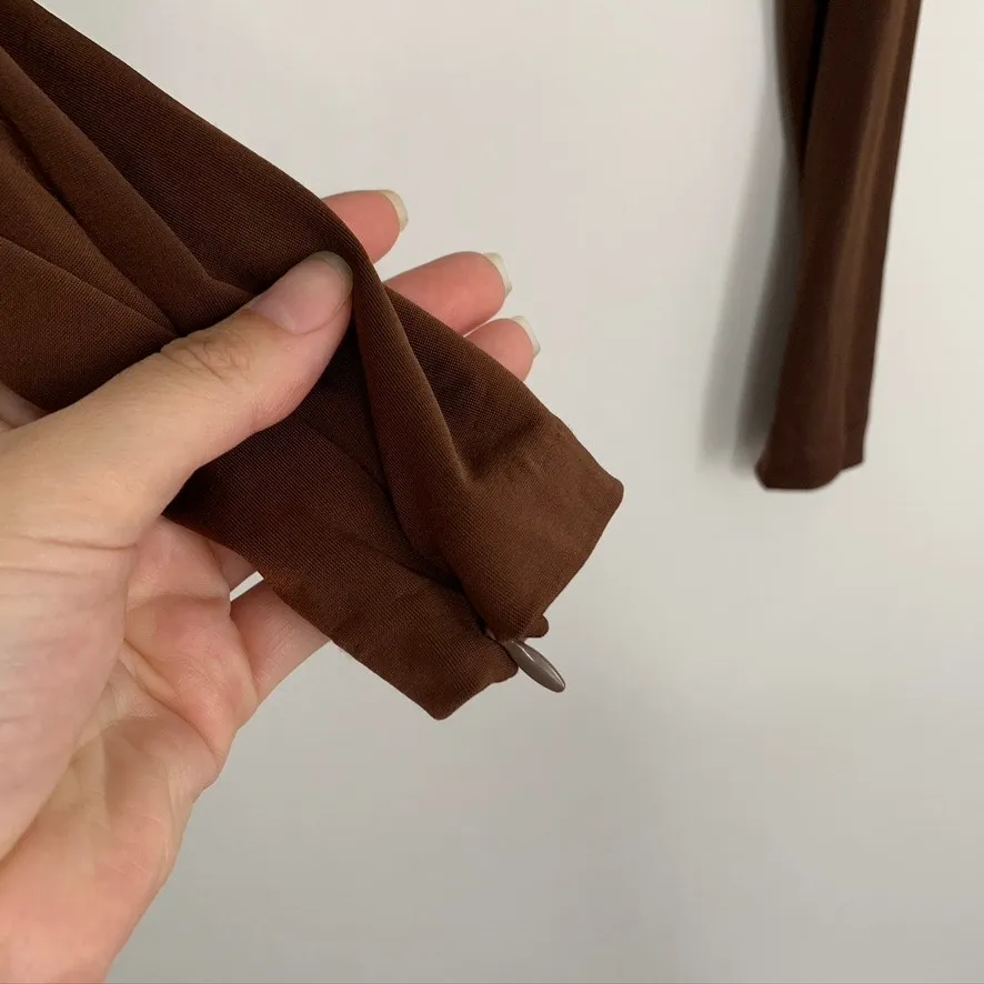 House of CB Natelle Chocolate Brown Corset Longsleeve Top Womens XS - Image 11