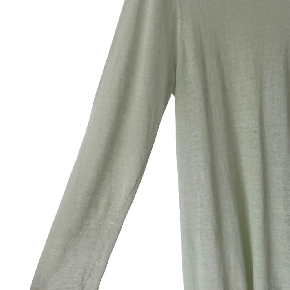 Eileen Fisher NWOTs Light Green Celery Organic Linen Asymetric Knit Top medium - Image 4