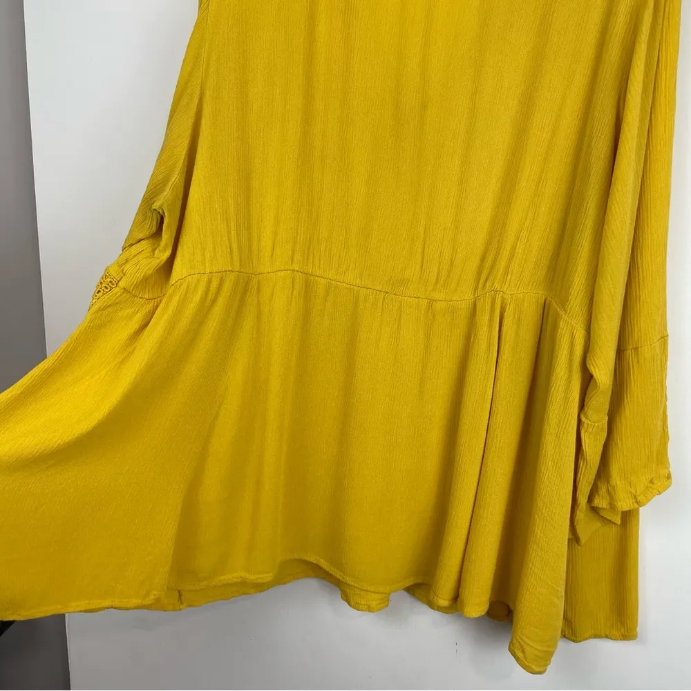 Torrid Crochet Lace Up Babydoll Blouse Top Yellow Sz 4X - Image 11