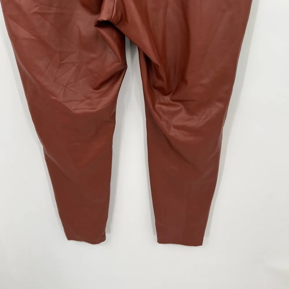 Ava & Viv by Target brown faux leather plus size pull on leggings jegging sz 1X - Image 4