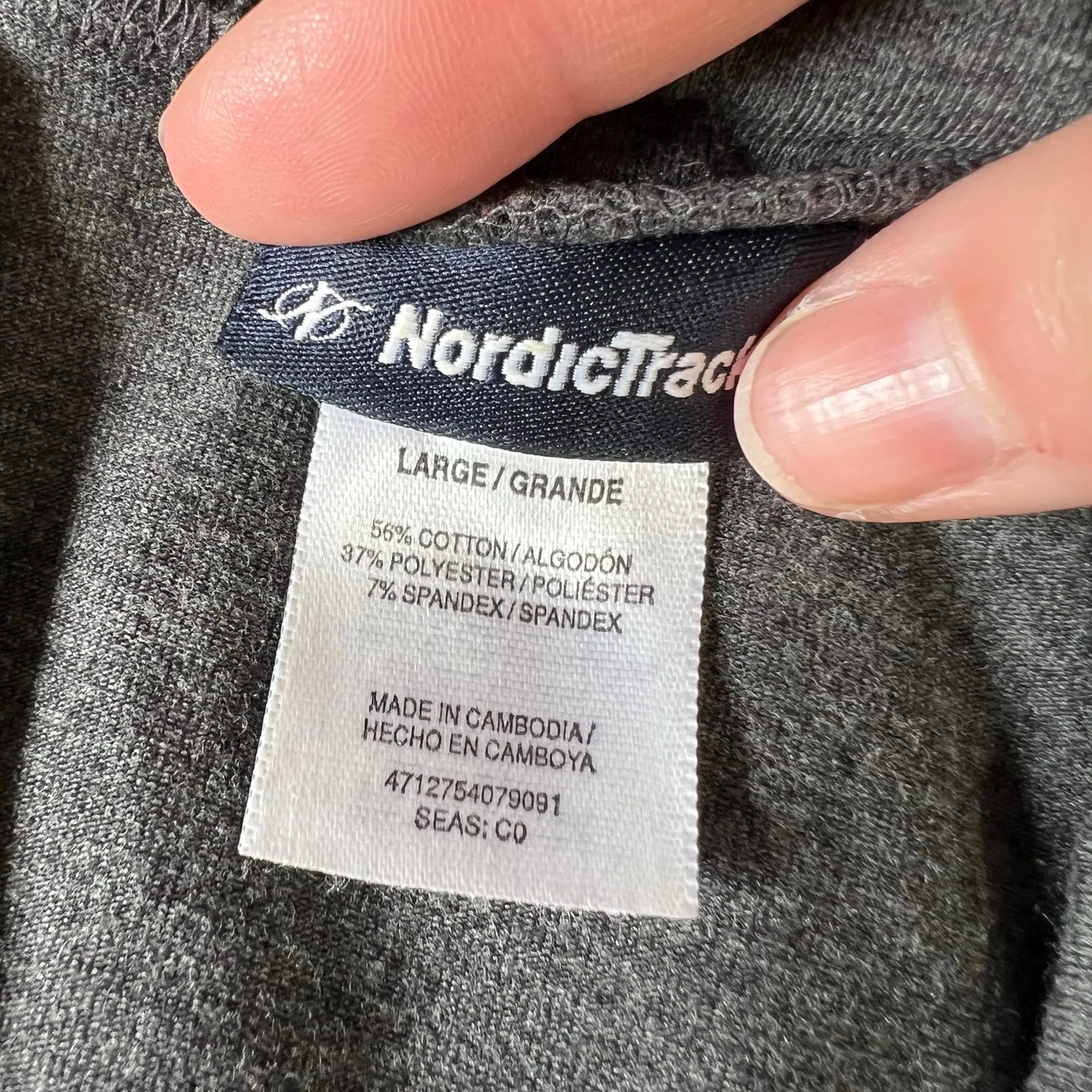 NordicTrack Womens Faux Wrap Athletic Sweatshirt Pullover Stretch Gray Large - Image 7