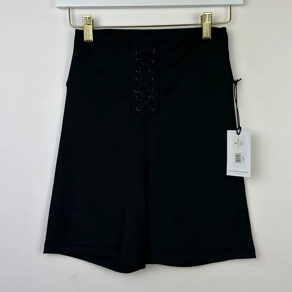 WeWoreWhat Lace Up Biker Shorts Black Revolve Athleisure Minimalist Small NWT - Image 5