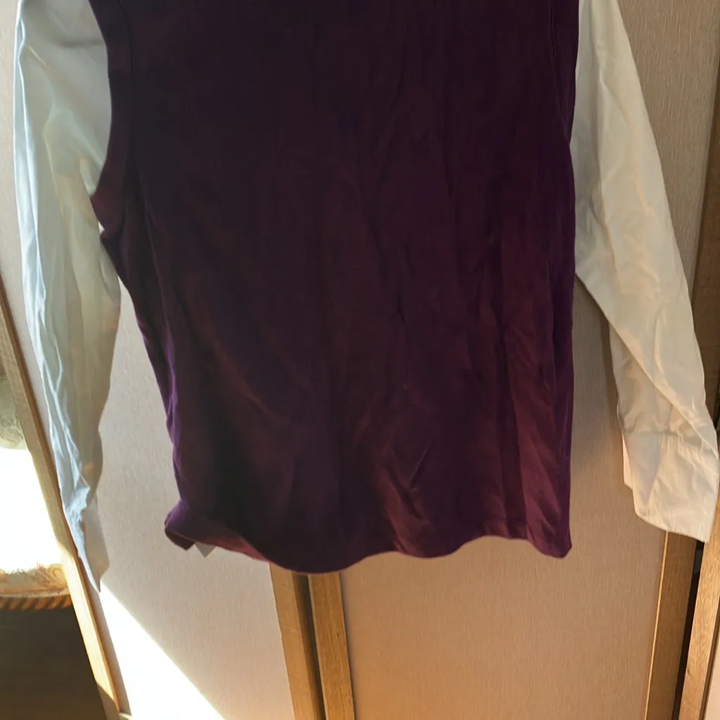 FINAL MARKDOWN Denim&Co Classic White Top with attached vest small - Image 8