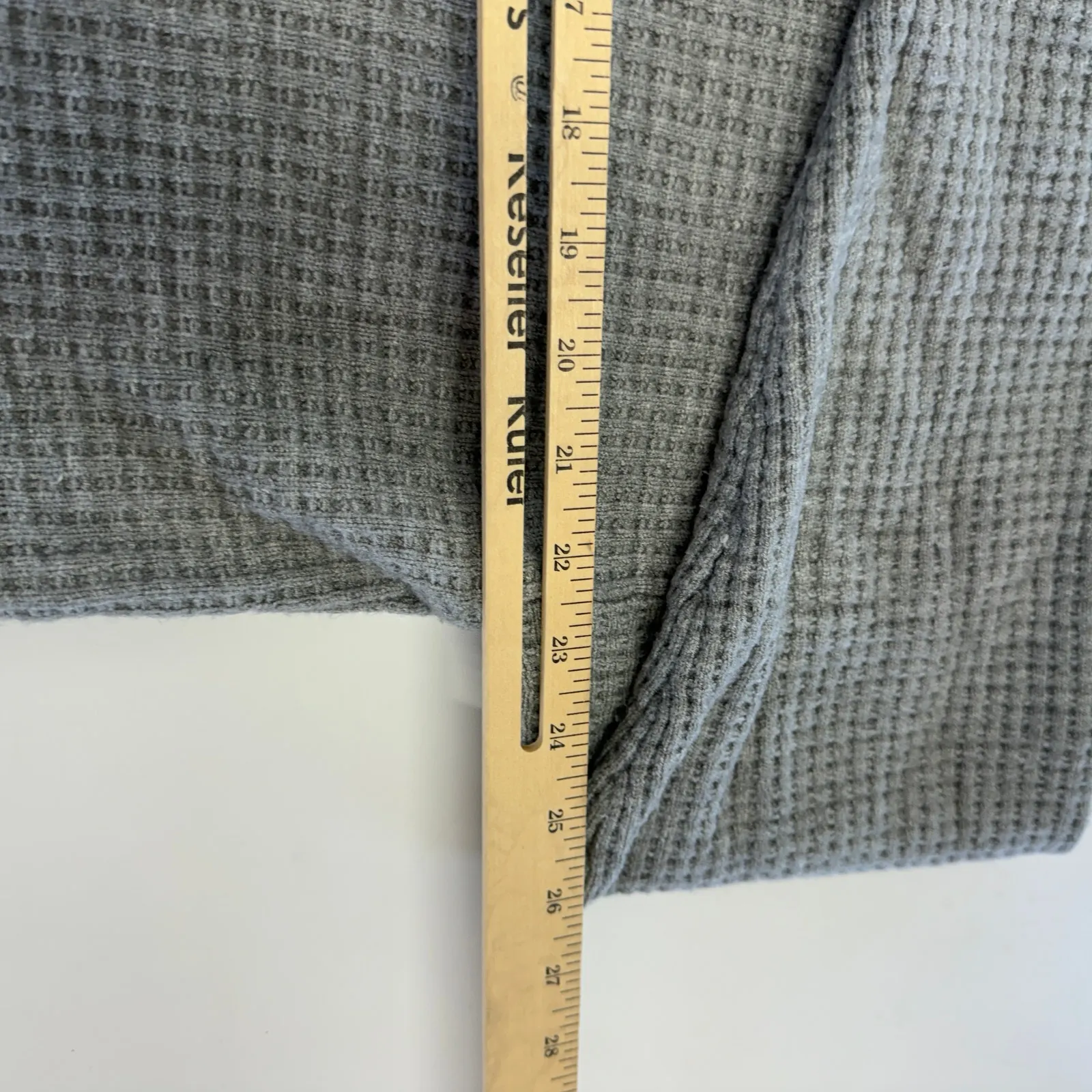 NIA Sweater Womens Medium Grey Waffle Knit Henley Pullover‎ Gray - Image 9