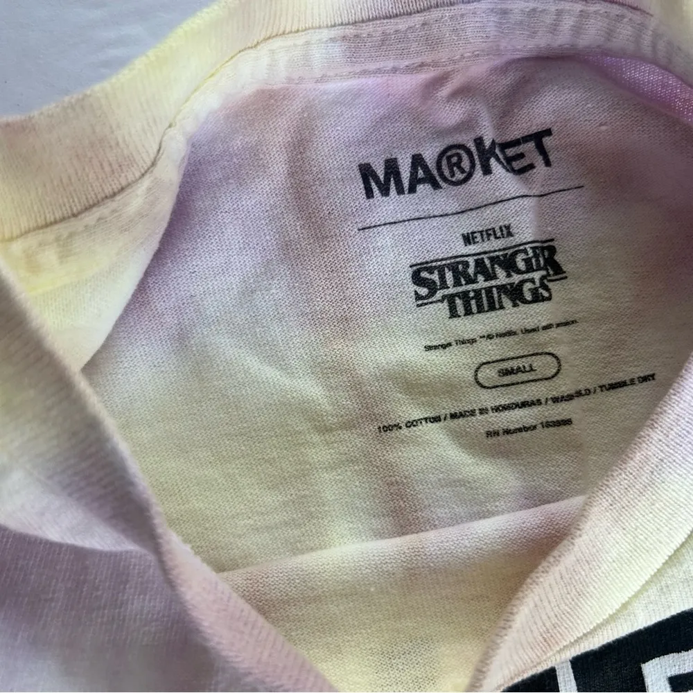 Stranger Things Netflix Market Tee unisex tie dye creepy graphic small Vecna Yellow - Image 6
