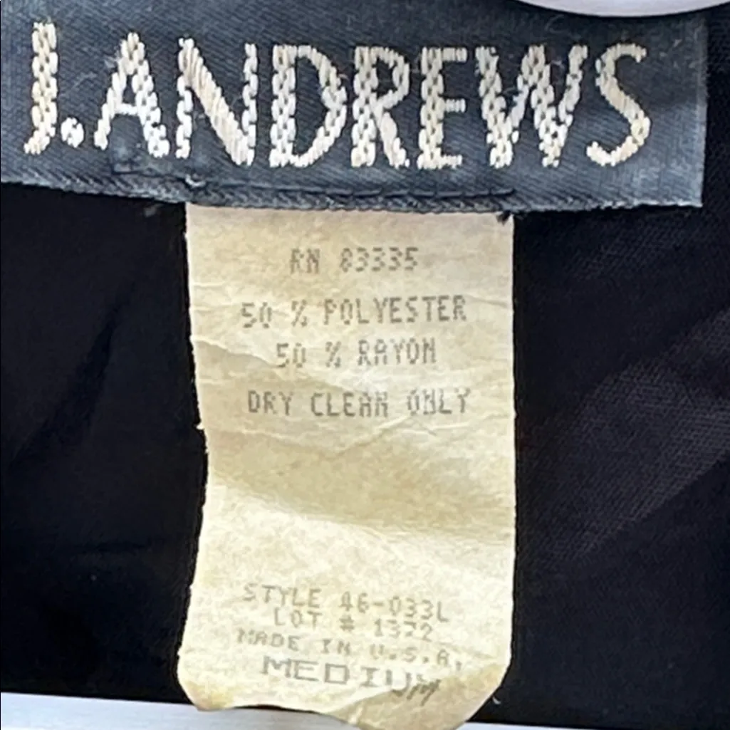 Vintage J Andrews Leopard Animal Print Lightweight Blazer Jacket with Pockets M Black Size M - Image 9