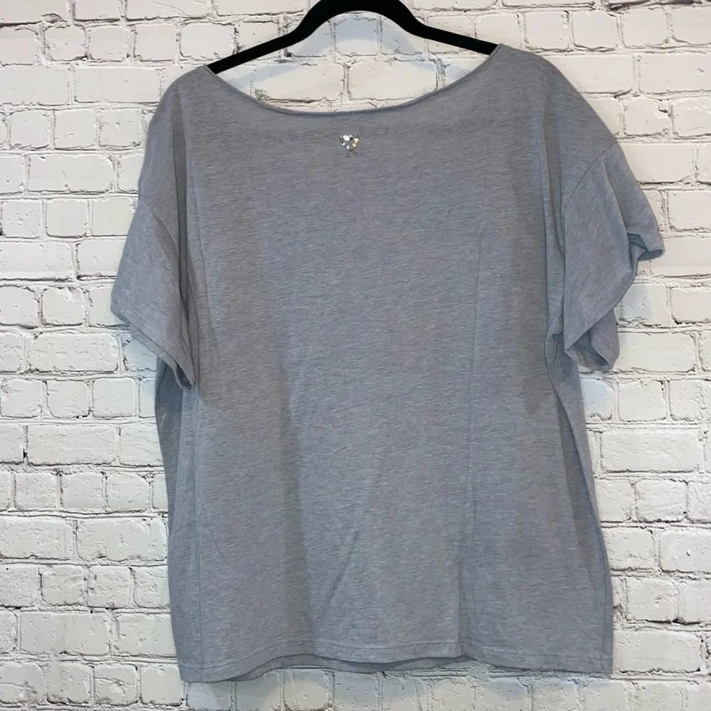 VS Gray Pajama Tee Shirt with Silver Sequins Angel - Image 3