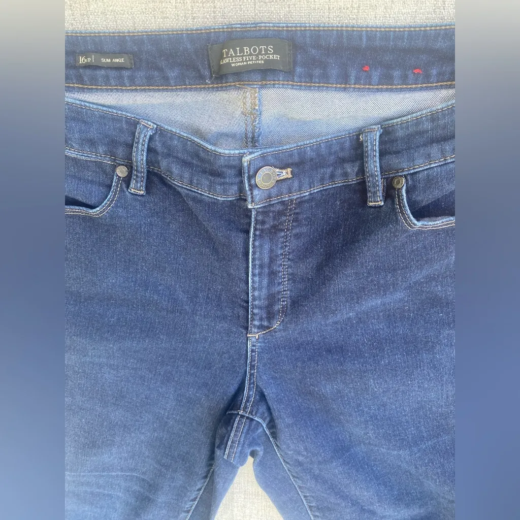 Talbots Women’s 16P Slim Ankle Curvy Flawless Five Pocket Dark Stretchy Jeans - Image 5