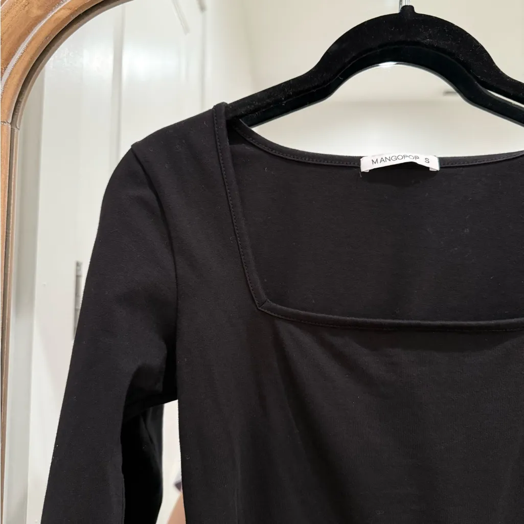 Black Square Neck Bodysuit - Image 4