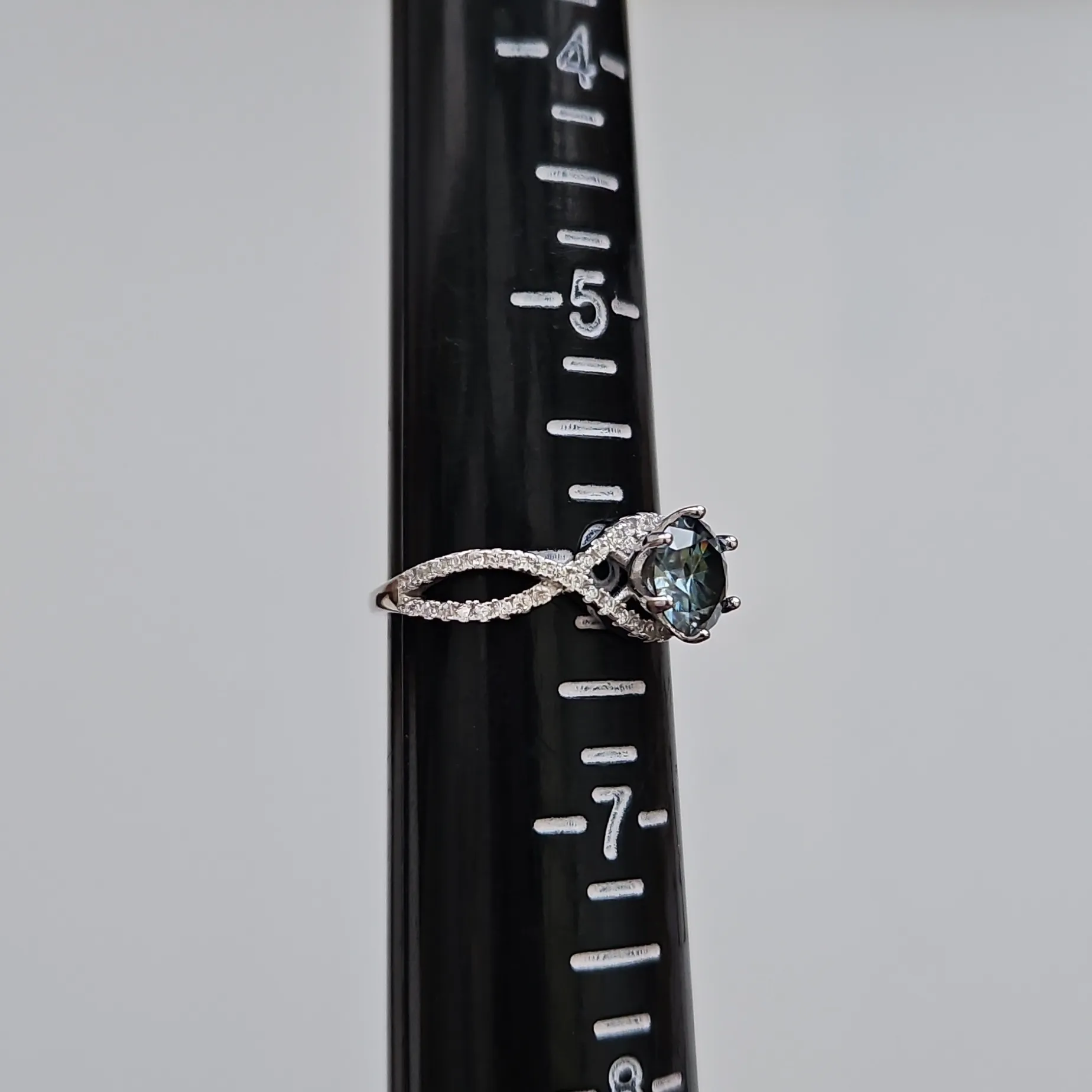 1ct Dark Ash/Grey Moissanite. Size 6 - Image 2