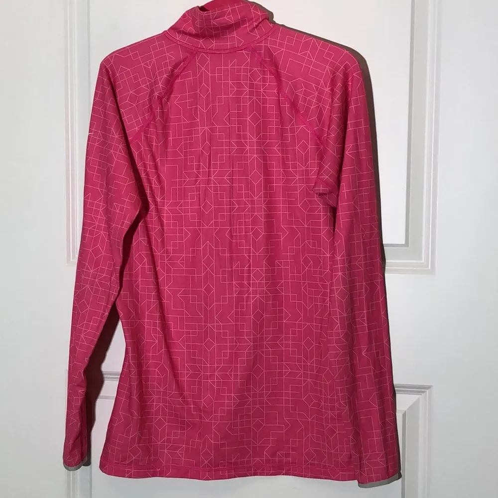 Nike Pro Dri Fit Pink Quarter Zip Pullover Large - Image 2
