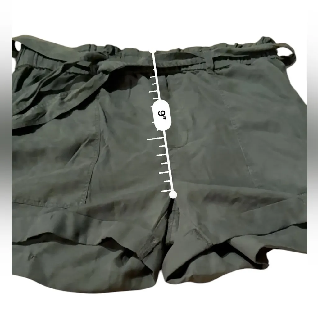 Aerie Olive 100% Lyocell Green Mid Rise Paperbag Waist Shorts‎ Sz S NEW - Image 8