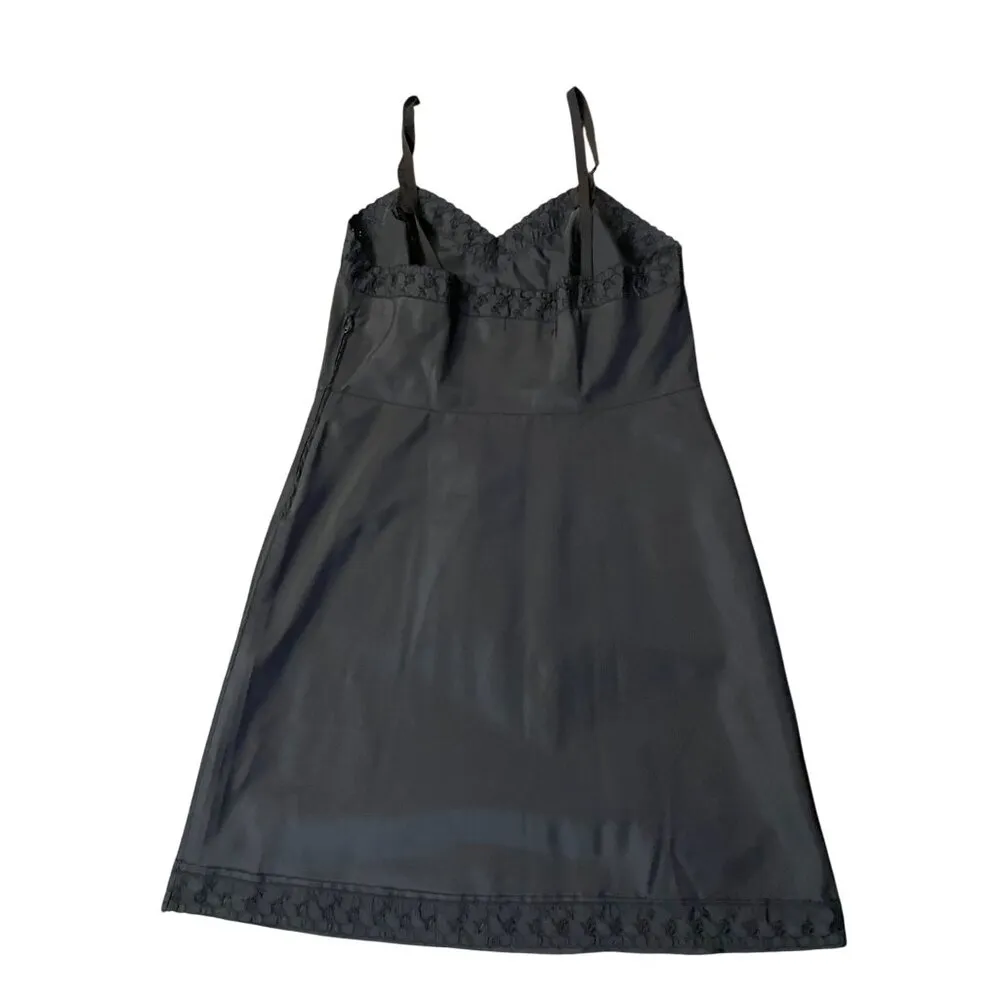 Vintage Barbizon Full Slip Used Womens 18 1/2 Black Side Zip 50s Eyelet Size undefined - Image 4