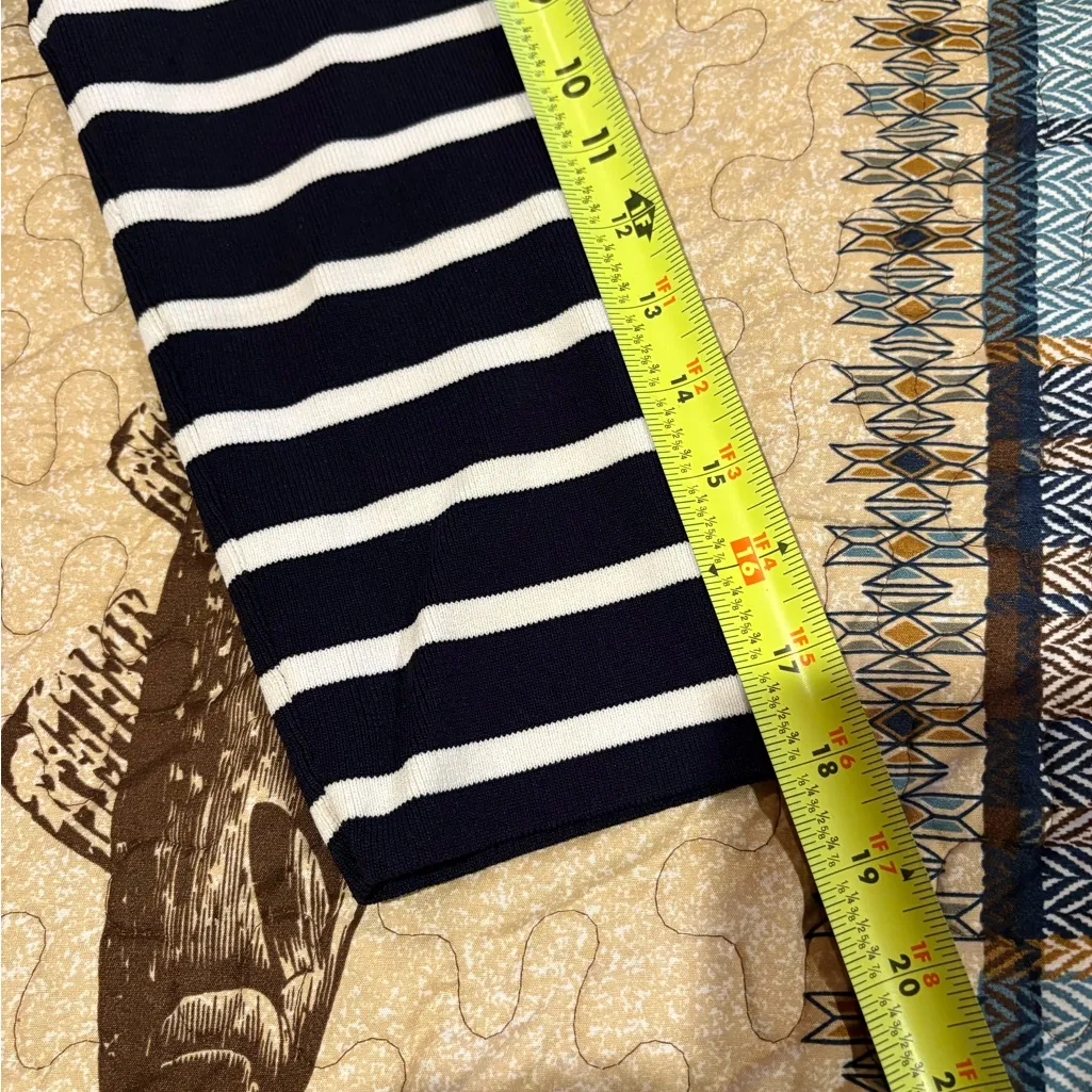 Yarns & Stitches Navy and Orange Striped Women's Cardigan& sleeveless top set Blue Size undefined - Image 12