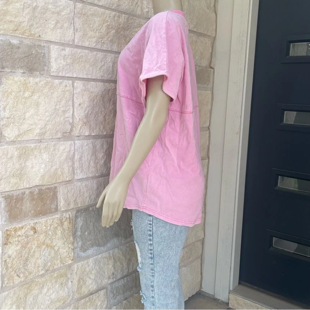 NWT Boutique Pink Short Sleeve Tee Fantastic Fawn Womens Sz Large - Image 7