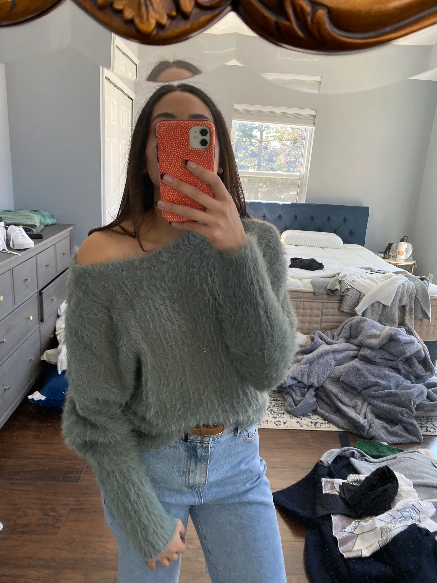 Cozy fuzzy sweater Blue - Image 4