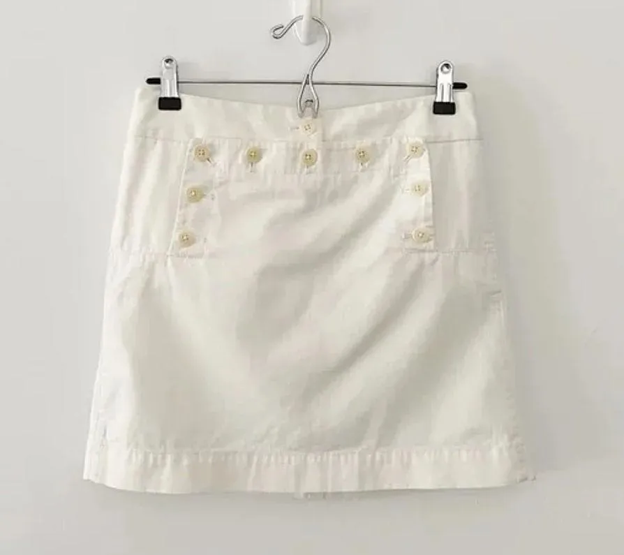 J.Crew Vintage Y2K Classic Twill Chino Mini Skirt White Size 0 - Image 4