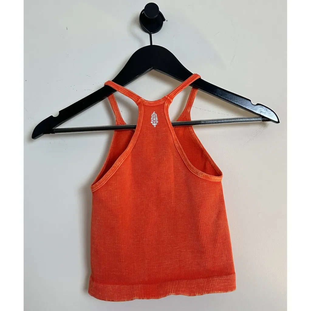 FREE PEOPLE Movement Happiness Runs Long Crop Tank in Orange Size X - Image 6