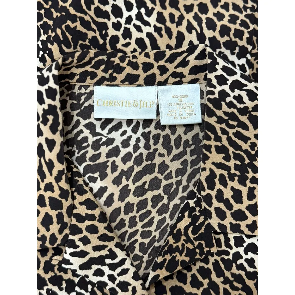 Vintage Christie & Jill Womens 10 Leopard Print Button - Image 6