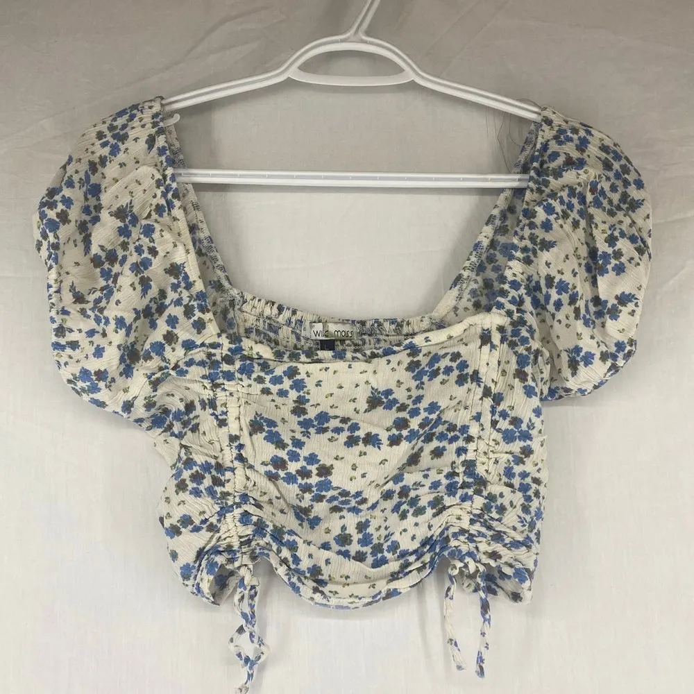 Wild Moss Cluster Ditsy Cinch Top womens sz Large - Image 3