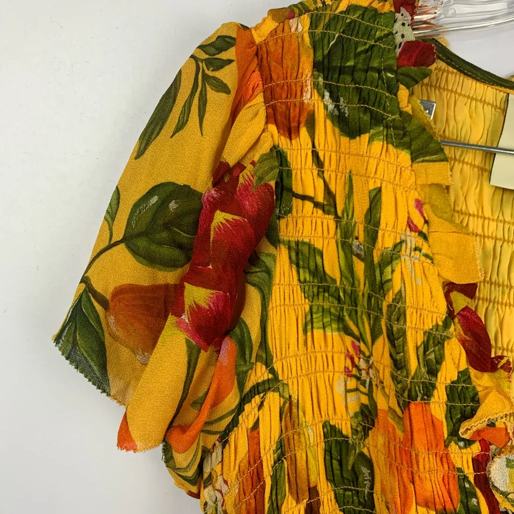 Farm Rio size small fruit lovers Yellow Floral Maxi Dress dragon fruit tropical - Image 9