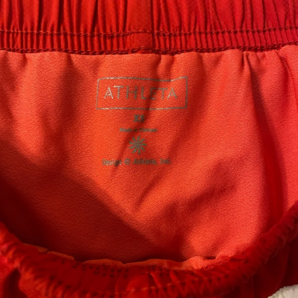 Womens Athleta Red White Lined Gym Style‎ Athletic Shorts Running Size XS - Image 4