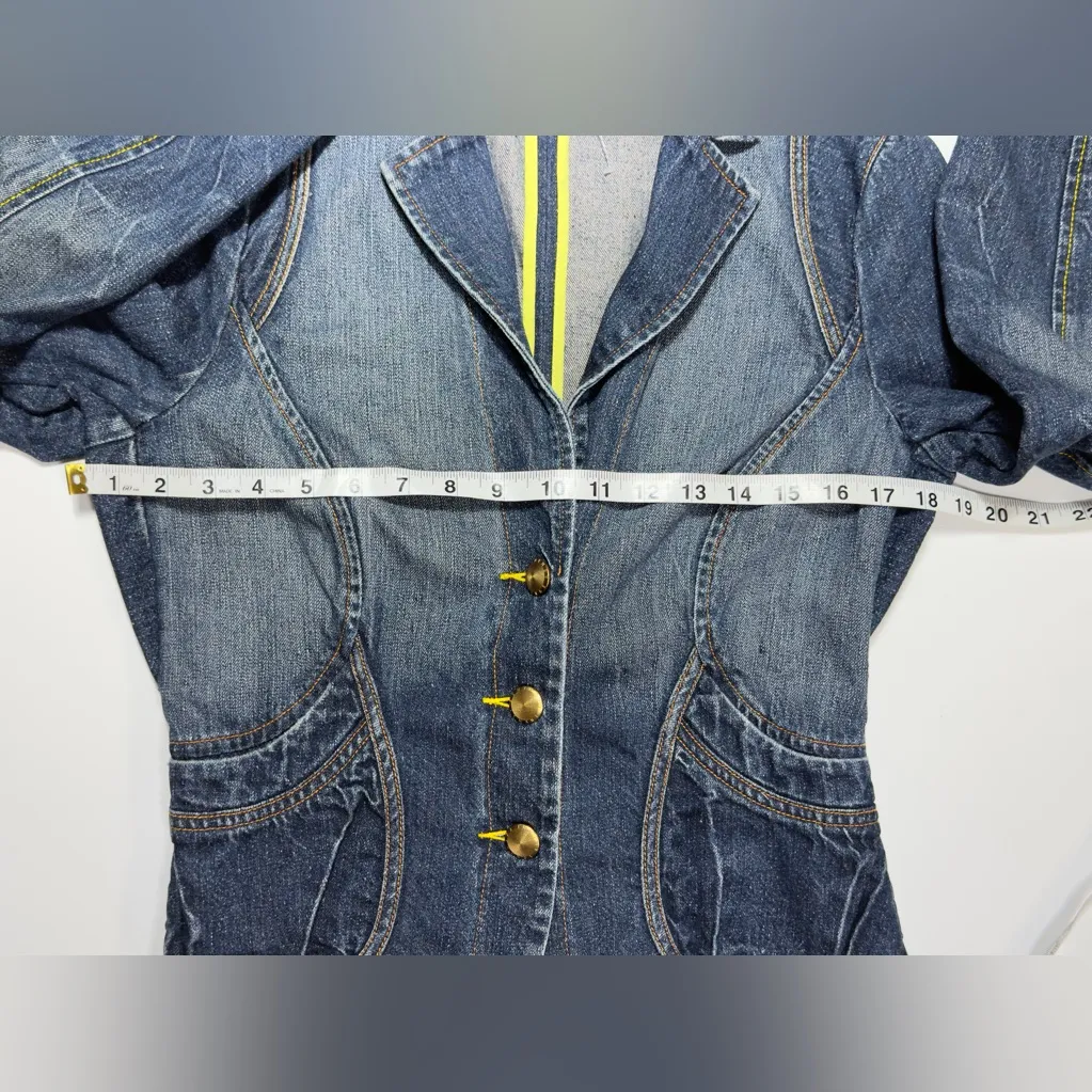 Armani Exchange Blue Denim Jacket with Yellow Highlights 💛🌻 - Image 8