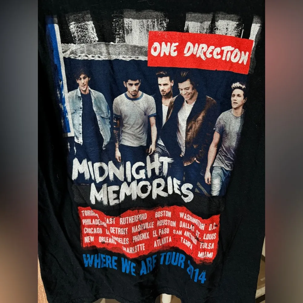 2014 One direction band tour USA tee graphic tshirt harry styles merch liam zayn - Image 2