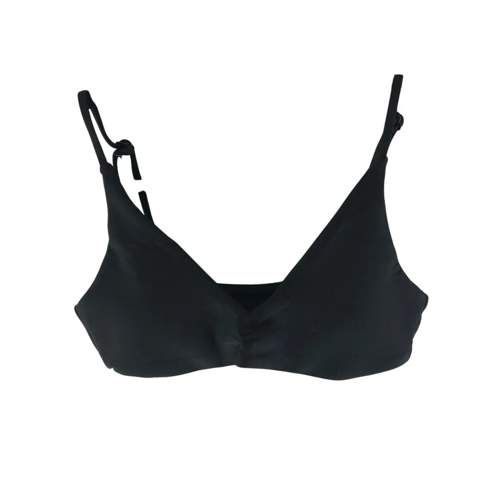 J Crew Lana Bikini Top Classic Sculpt Removable Pads Adjustable Straps Black S - Image 2