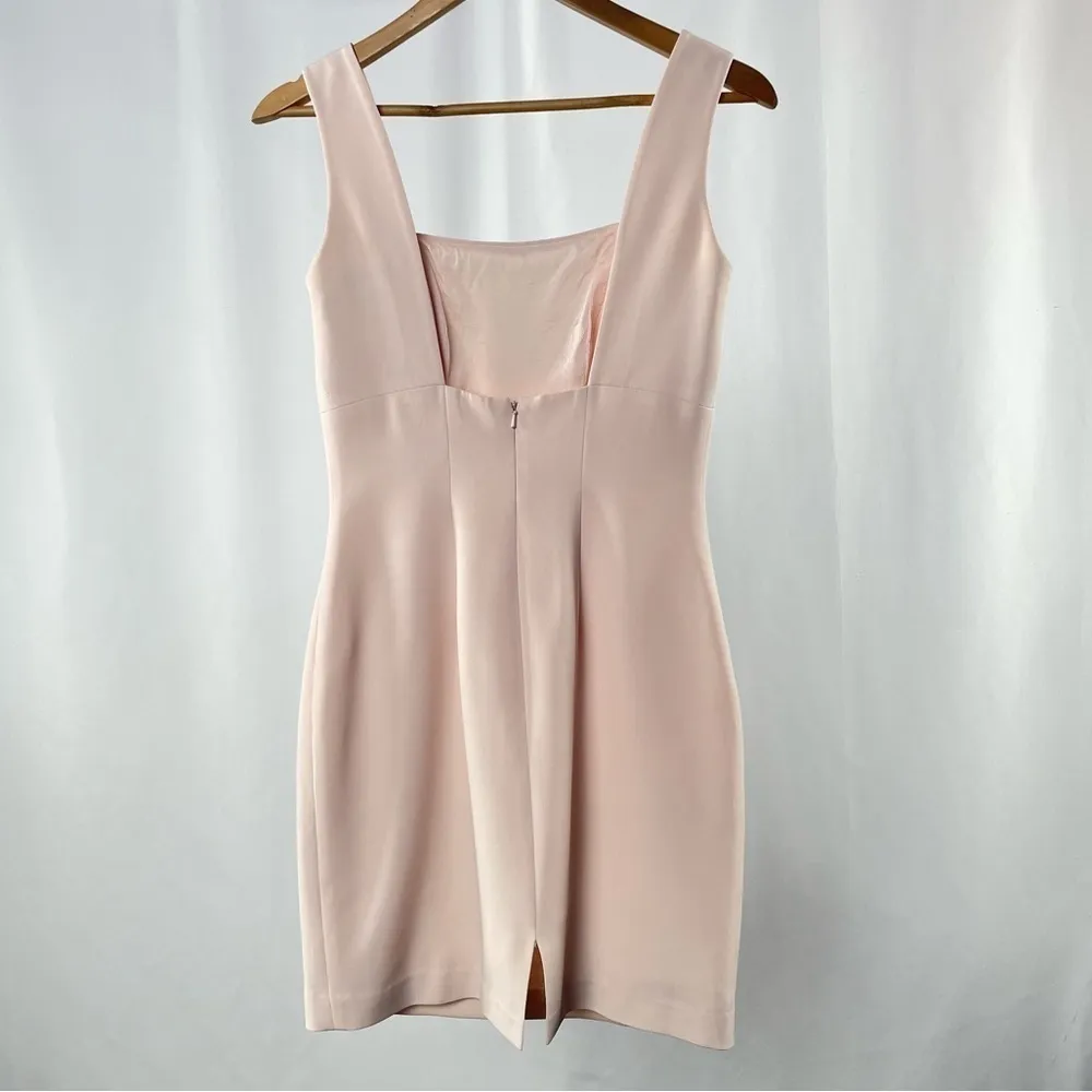 Vintage Andrea Polizzi for Rex Lester Square Neck Sheath Dress‎ Pale Pink Size 0 - Image 6