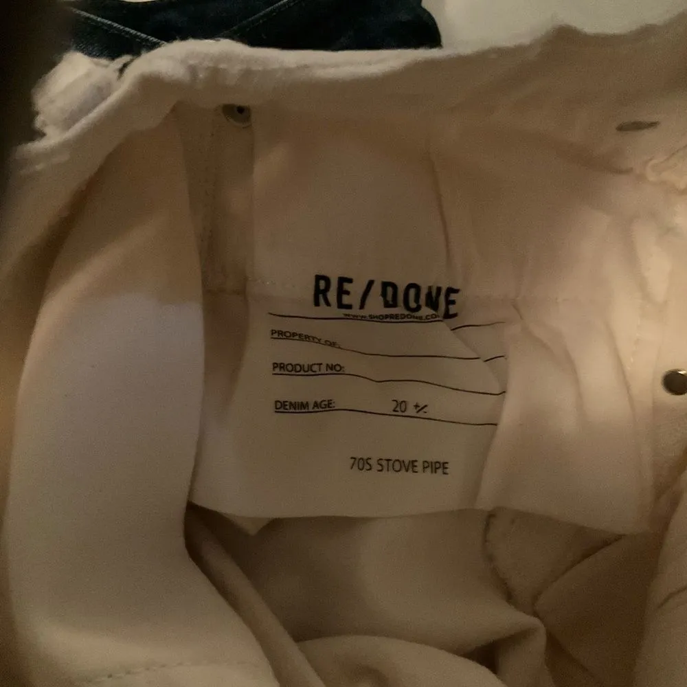 NWT RE/DONE 70s High Rise Stove Pipe frayed straight-leg jeans - Image 12