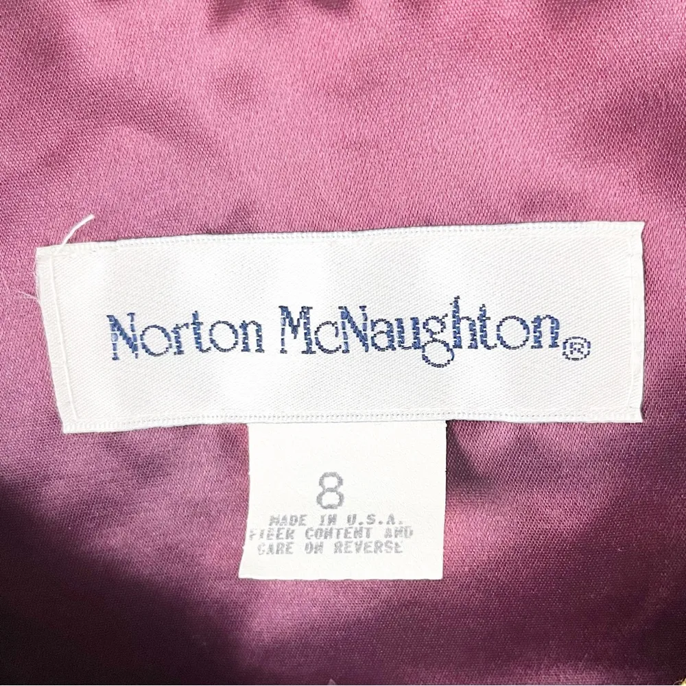 NORTON McNAUGHTON Burgundy Velour Gold Embroidery Accent Button Blazer, Size 8 - Image 3