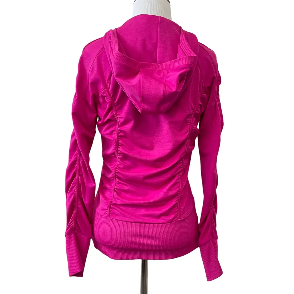 Athleta Neon Pink Circuit Rushed Full Zip Hoodie Jacket XS - Image 3
